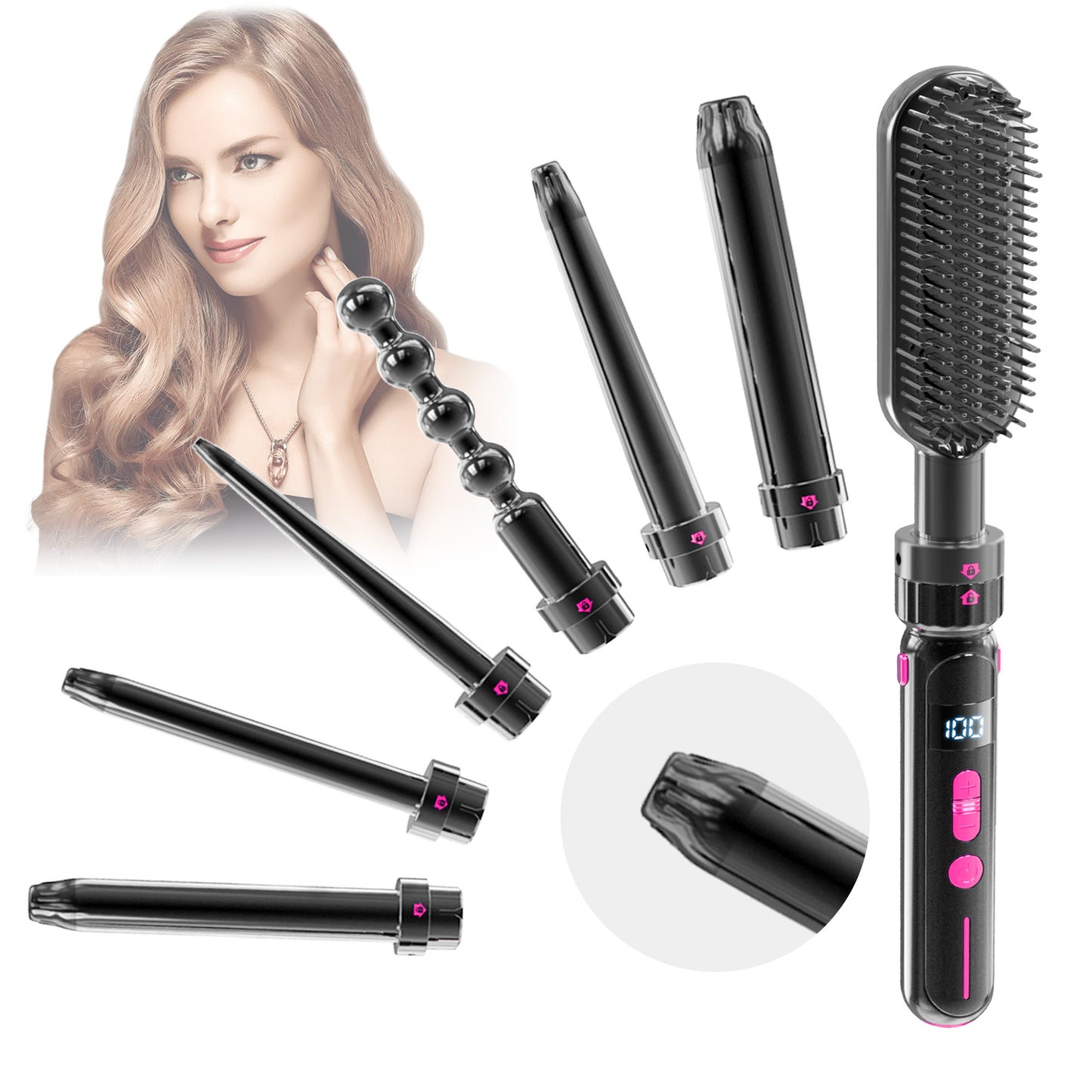 7 Piece Curling and Styling Wand Set