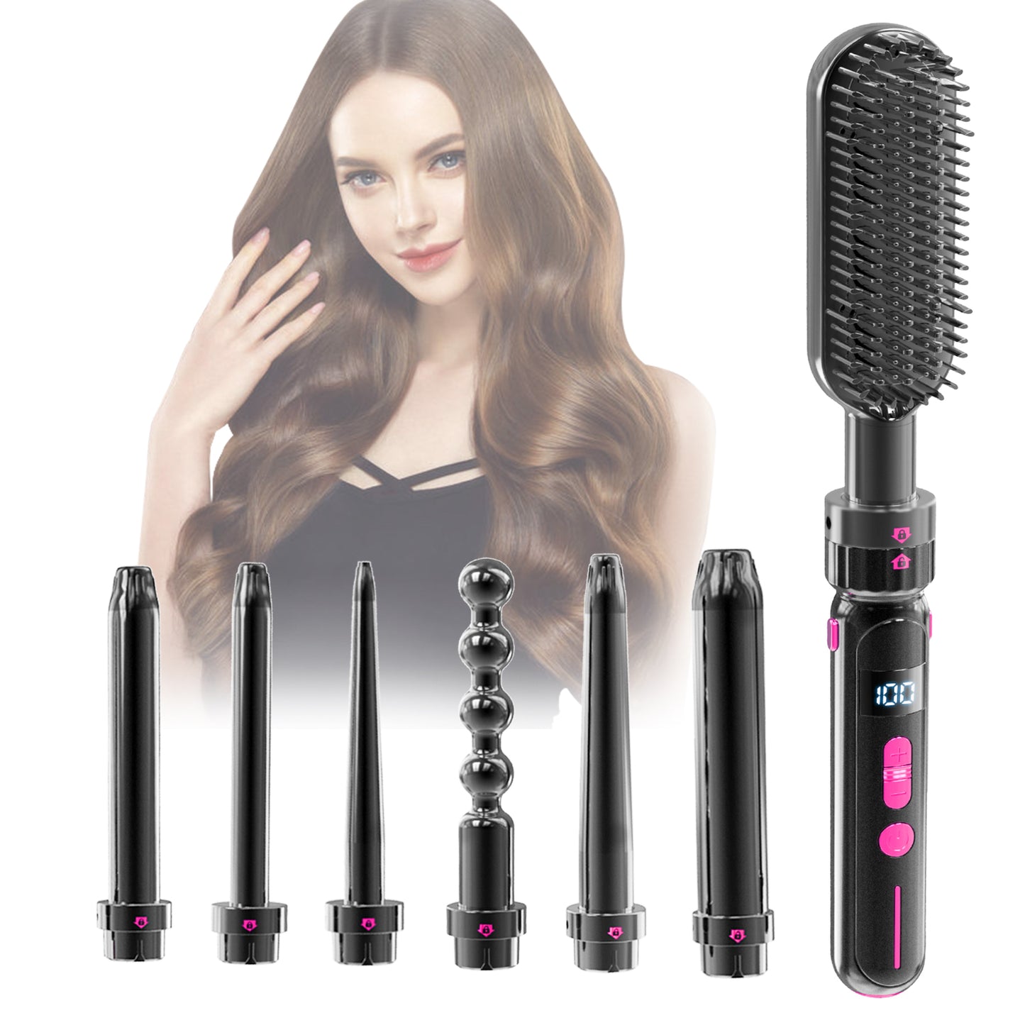 7 Piece Curling and Styling Wand Set