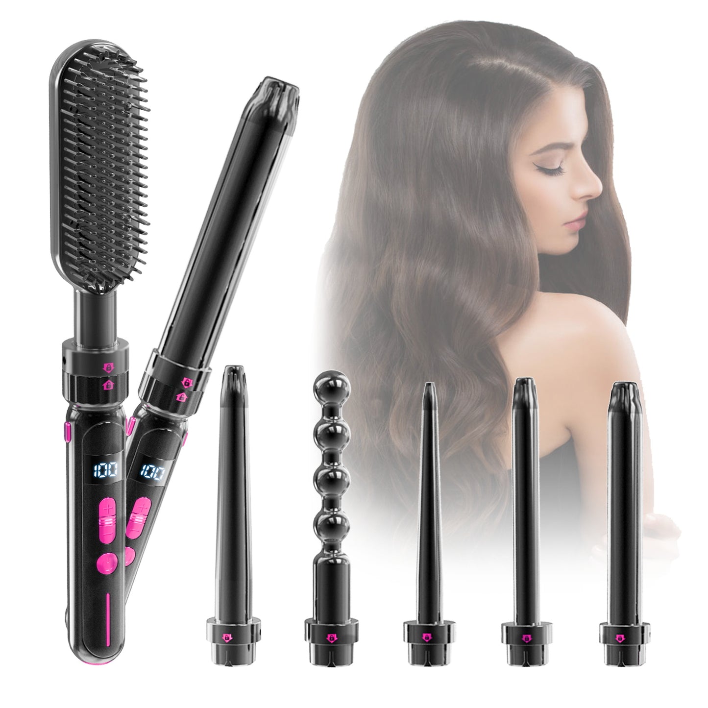 7 Piece Curling and Styling Wand Set